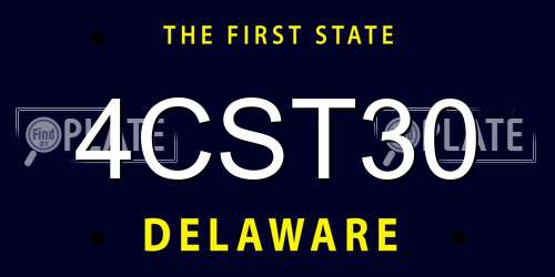 4CST30 Delaware License Plate