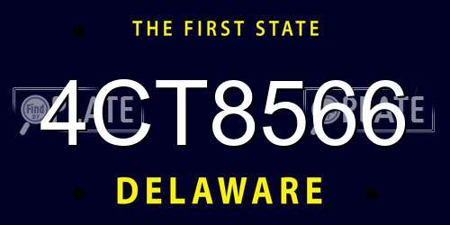4CT8566 Delaware License Plate