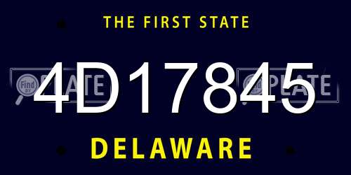 4D17845 Delaware License Plate