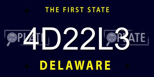 4D22L3 Delaware License Plate
