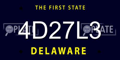 4D27L3 Delaware License Plate