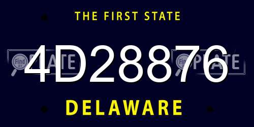 4D28876 Delaware License Plate