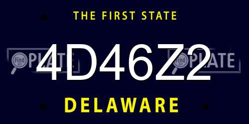 4D46Z2 Delaware License Plate