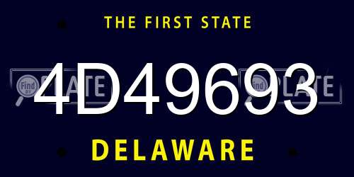 4D49693 Delaware License Plate