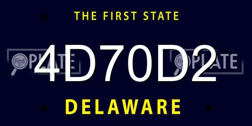 4D70D2 Delaware License Plate