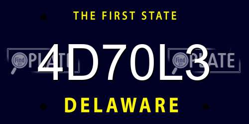 4D70L3 Delaware License Plate