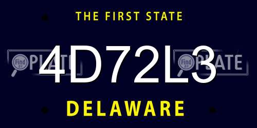 4D72L3 Delaware License Plate