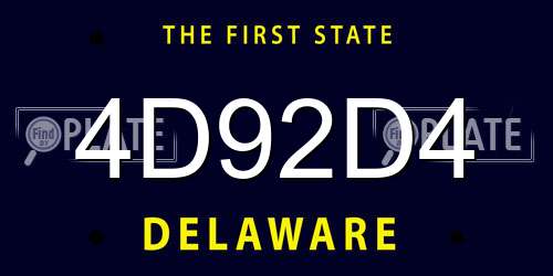 4D92D4 Delaware License Plate