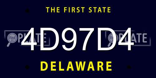 4D97D4 Delaware License Plate