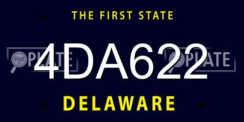 4DA622 Delaware License Plate