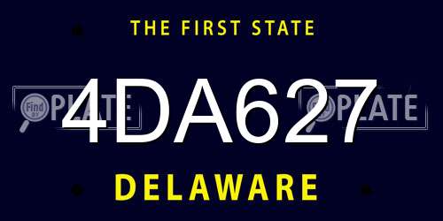 4DA627 Delaware License Plate
