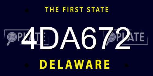 4DA672 Delaware License Plate