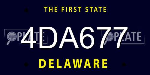 4DA677 Delaware License Plate