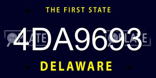 4DA9693 Delaware License Plate
