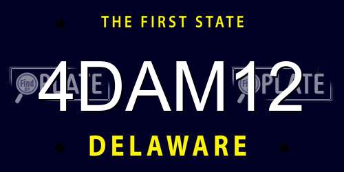 4DAM12 Delaware License Plate