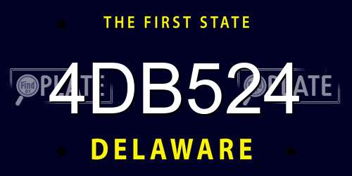 4DB524 Delaware License Plate