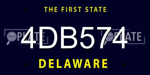 4DB574 Delaware License Plate