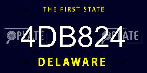 4DB824 Delaware License Plate