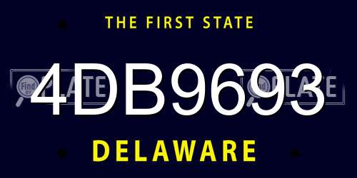4DB9693 Delaware License Plate