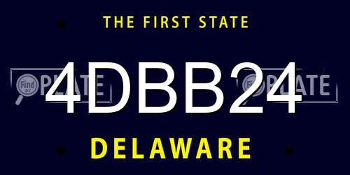 4DBB24 Delaware License Plate