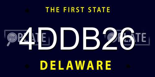 4DDB26 Delaware License Plate
