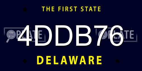 4DDB76 Delaware License Plate