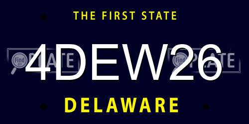 4DEW26 Delaware License Plate