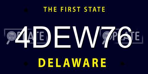4DEW76 Delaware License Plate