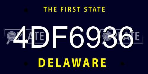 4DF6936 Delaware License Plate