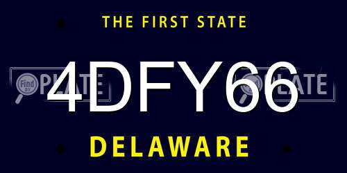 4DFY66 Delaware License Plate