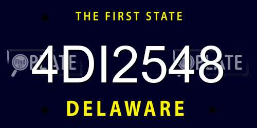 4DI2548 Delaware License Plate