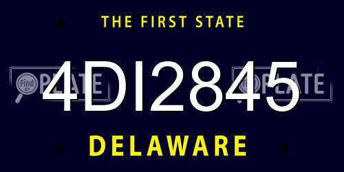 4DI2845 Delaware License Plate