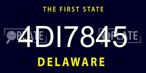 4DI7845 Delaware License Plate