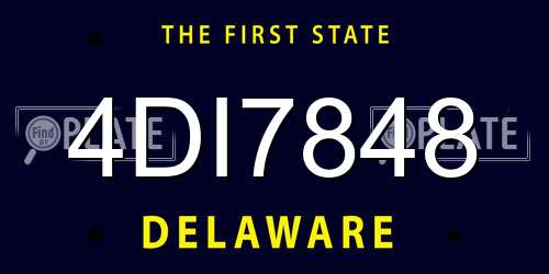 4DI7848 Delaware License Plate