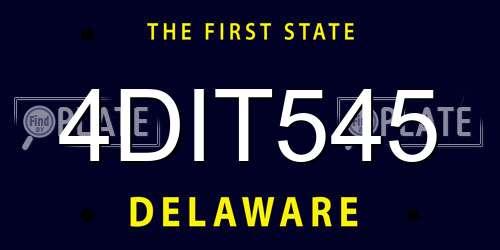 4DIT545 Delaware License Plate
