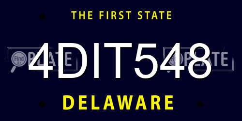 4DIT548 Delaware License Plate