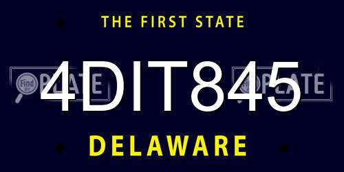 4DIT845 Delaware License Plate