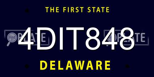 4DIT848 Delaware License Plate