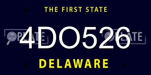 4DO526 Delaware License Plate