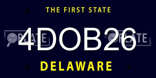 4DOB26 Delaware License Plate