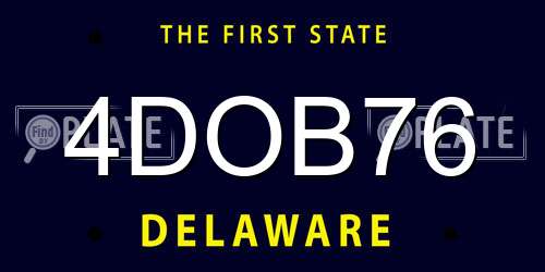 4DOB76 Delaware License Plate