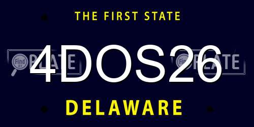 4DOS26 Delaware License Plate