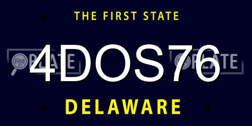 4DOS76 Delaware License Plate