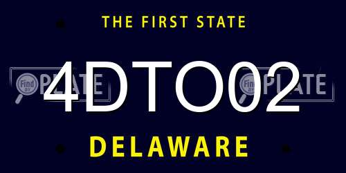 4DTO02 Delaware License Plate