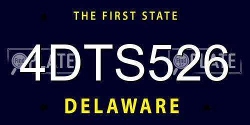 4DTS526 Delaware License Plate