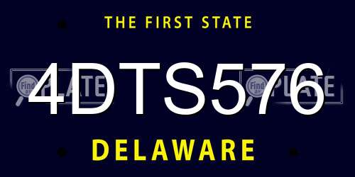 4DTS576 Delaware License Plate