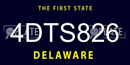 4DTS826 Delaware License Plate