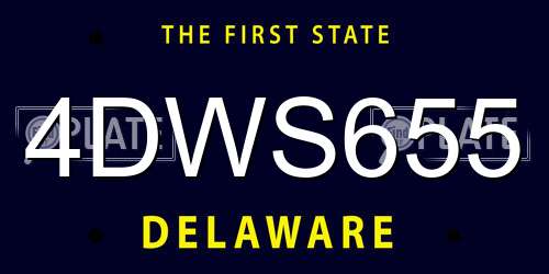 4DWS655 Delaware License Plate