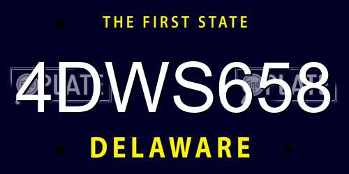 4DWS658 Delaware License Plate