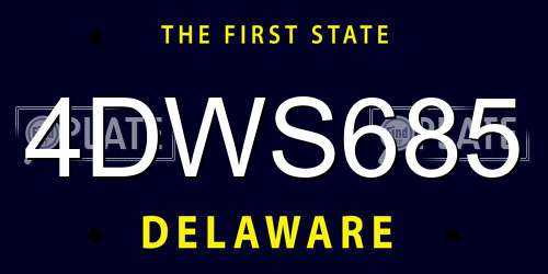 4DWS685 Delaware License Plate